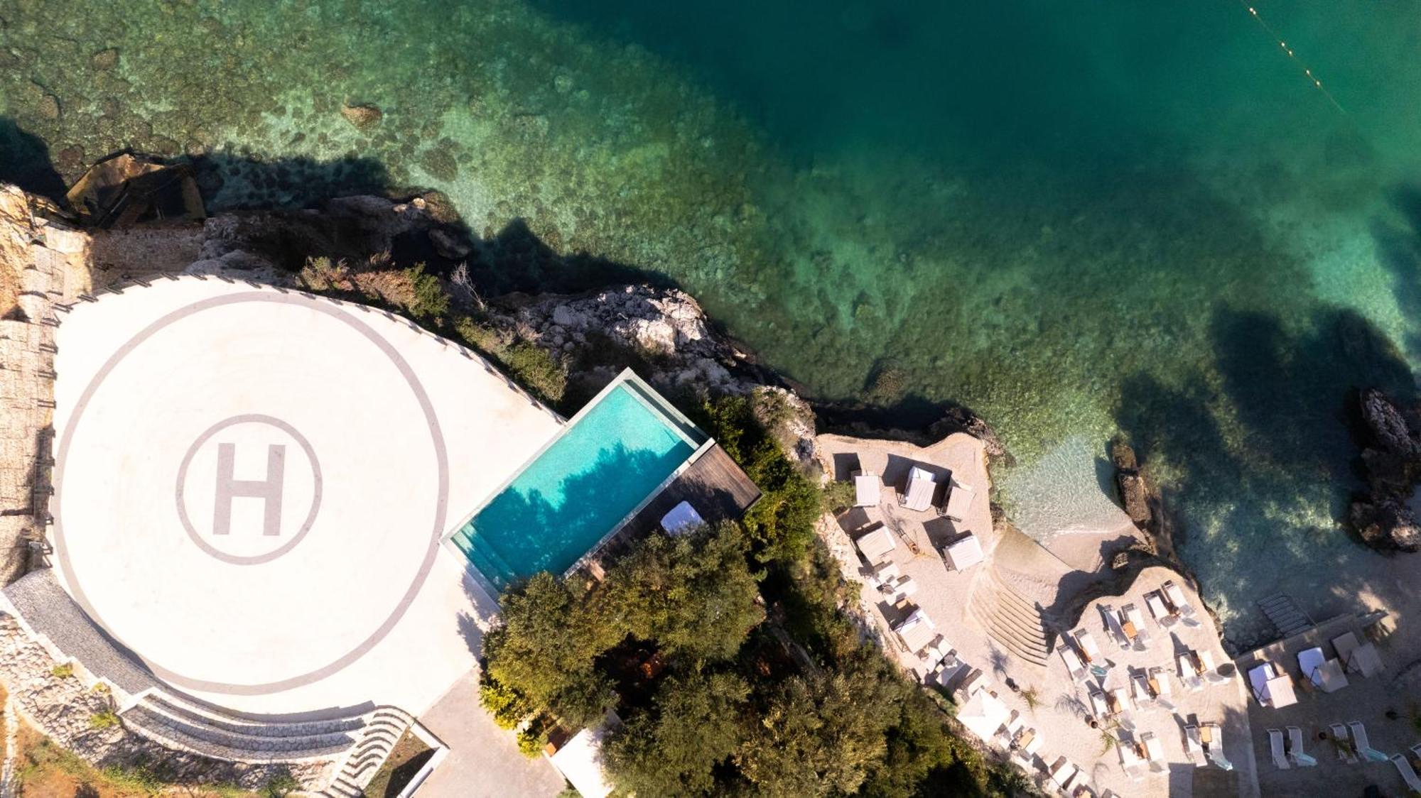 Maritim Marina Bay Resort Spa & Casino Adult Friendly Vlorë Εξωτερικό φωτογραφία Aerial view of the pool